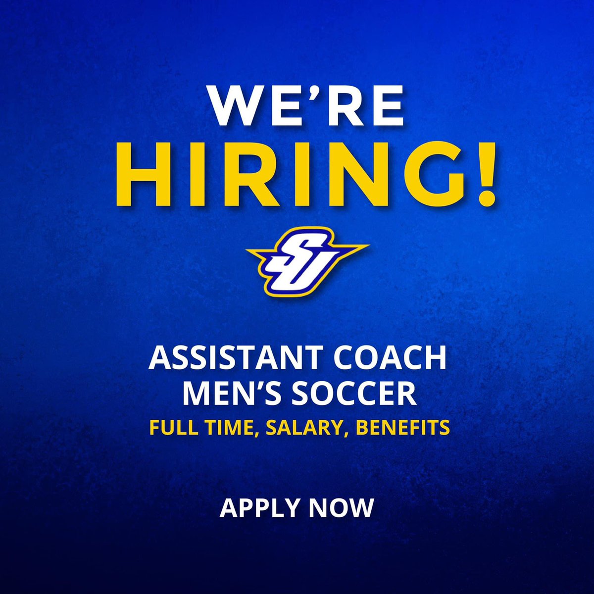 𝗪𝗘’𝗥𝗘 𝗛𝗜𝗥𝗜𝗡𝗚! Assistant Coach with @SpaldingUSoccer - accepting applications through this week. Looking for an individual who wants to make a career in college soccer, with supplemental club & camp opportunities available locally. APPLY: paycomonline.net/v4/ats/web.php…