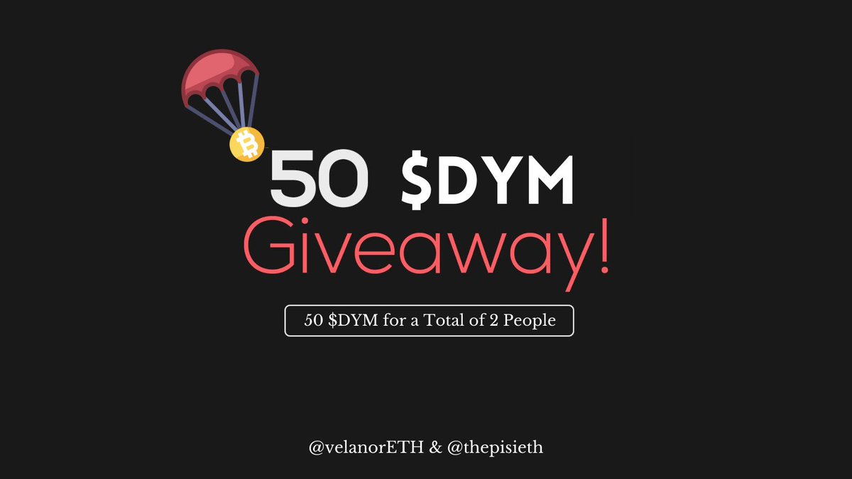 Geleneksel #Airdrop Giveaway'i Geldi! 

Şu sıralar beklentimizin yüksek olduğu <a href="/dymension/">Dymension</a> projesinden 50 $DYM çekilişi yapıyoruz!  ( ~ 200$ )

Takip Et: 
➖ <a href="/velanorETH/">velanor.eth</a> &amp; <a href="/thepisieth/">Oben</a> &amp; <a href="/HoodiesCT/">Hoodies ©️</a> 
➖ 2 Arkadaşını etiketle.

Bol şans. ❤️
#Giveaway