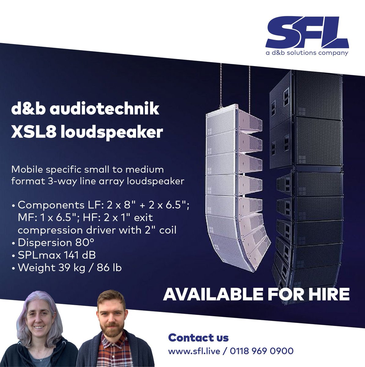 AVAILABLE FOR HIRE - @dbaudiotechnik XSL8 Loudspeaker!

The XSL8 is a mobile specific line array module purposefully designed for small to medium scale sound reinforcement.

If you would like more details then please call 0118 969 0900 or email info@sflgroup.co.uk