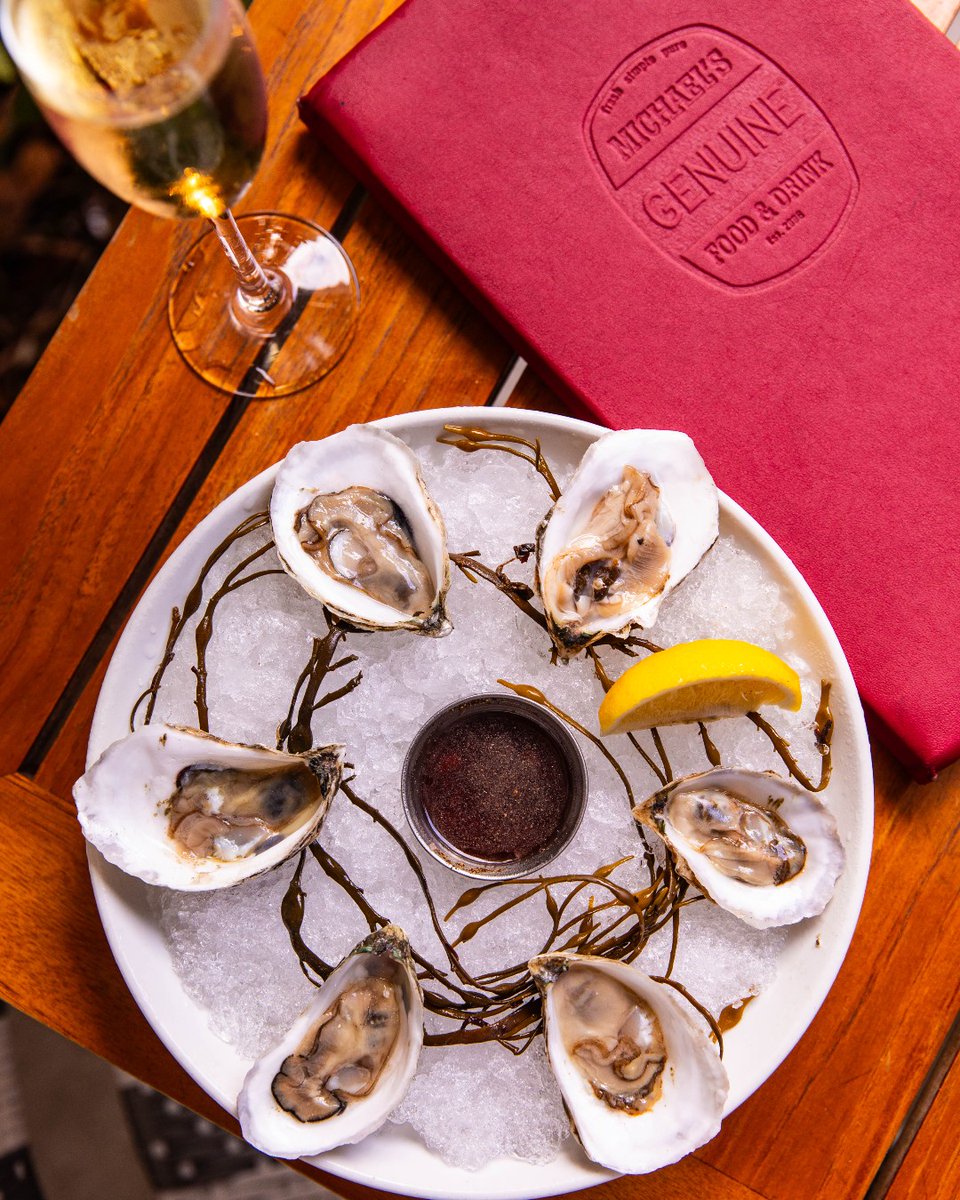 Dive into a world of flavor and freshness with our $1 oysters this and every Monday (for a limited-time)! 🦪🥂 Reservations recommended. #michaelsgenuine #MGFD