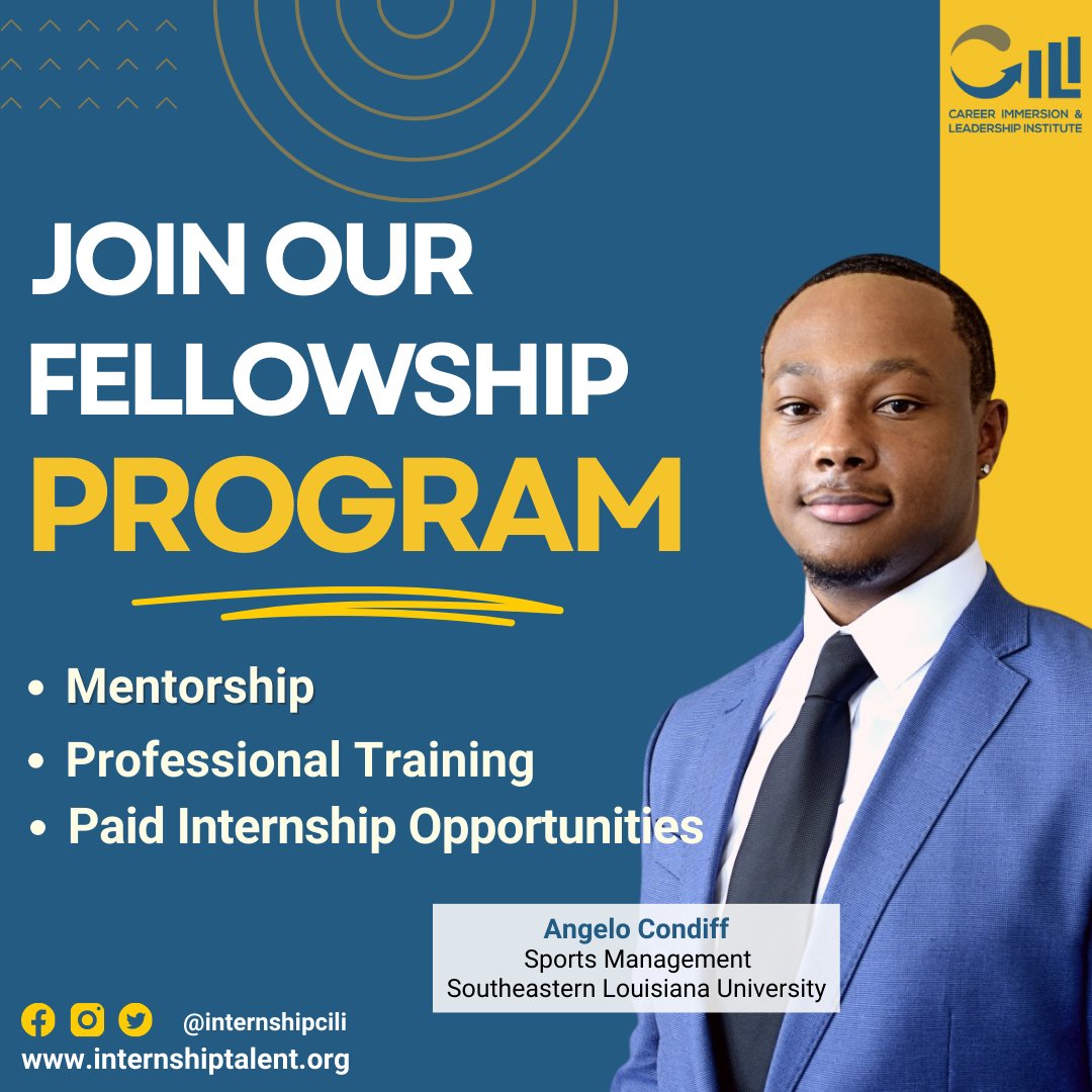 InternshipCili's tweet photo. Introducing Angelo Condiff, a Sports Management major and Senior at Southeastern Louisiana University. CILI served as the conduit, connecting Angelo with an internship opportunity with Warren Easton Senior High School’s football team. Join and apply to be a CILI Fellow today! https://t.co/MOXS6DEB1w