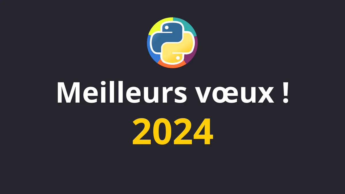 Image du logo de l'AFPy avec écrit "Meilleurs vœux 2024!"