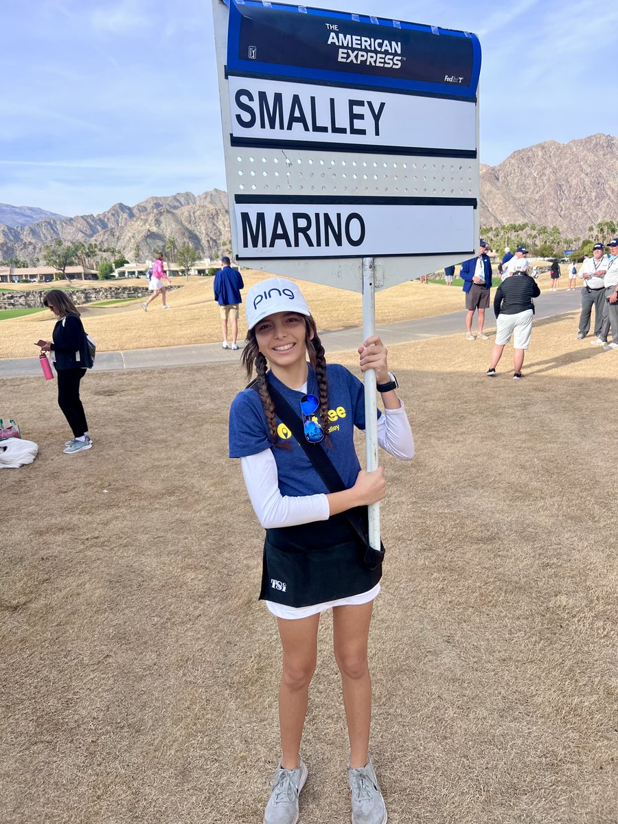 We had a great week at @PGATOUR's @theamexgolf. We announced Alex Smalley, as our newest First Tee Ambassador, joining Austin Smotherman! 🤩 Sasha from @TeeCoachella got to meet Alex & be a standard bearer on Friday of the tournament! ❤️ Learn more here bit.ly/3OdSkcj