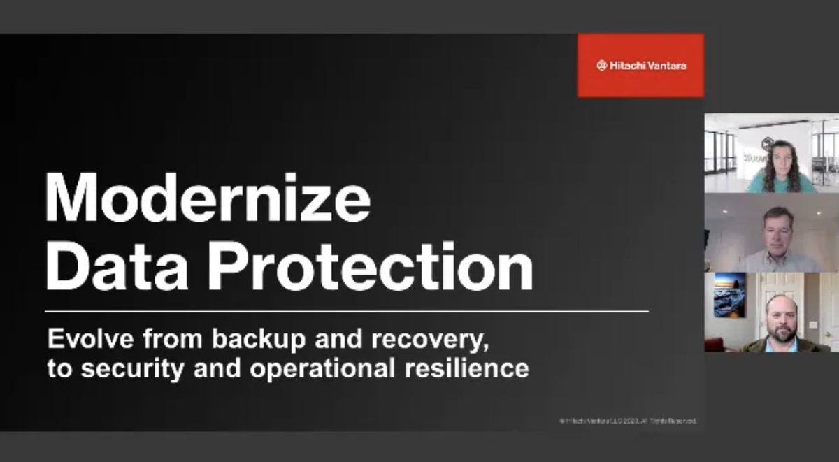 Commvault's tweet photo. Discover the secrets to building a robust #resiliencestrategy. Join @esg_global, @HitachiVantara, and #Commvault as they discuss the shift from backup and recovery to cyber and operational resilience. Watch the on-demand webinar now: https://t.co/K1t2dgYbhd https://t.co/3AHK8w2gOJ