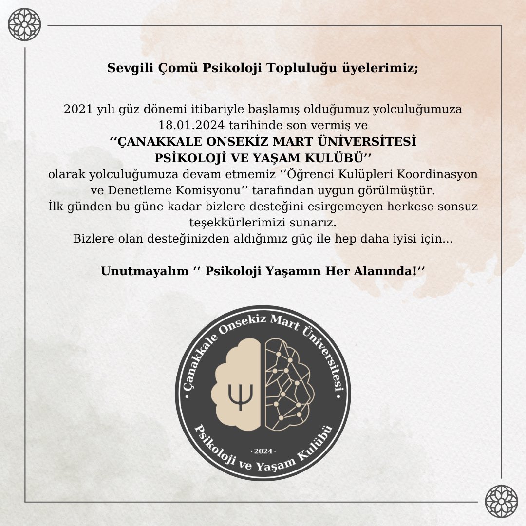 Herkese merhabalar!
Üniversitemizin, toplulukların kapatılıp kulübe dönüştürülme kararı doğrultusunda yapılan kulüp başvurumuz onaylandı. 
Bu süreç içerisinde emek veren herkese teşekkür ederiz.✨
