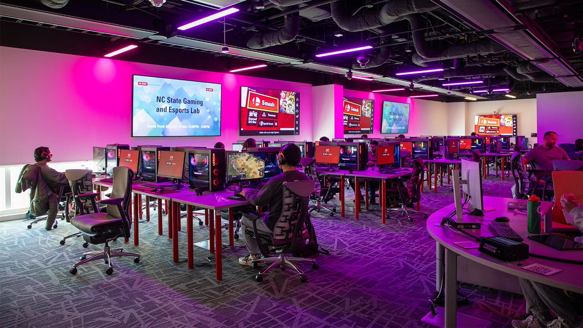WolfpackAtWork's tweet photo. Last week, the new NC State Gaming and Esports Lab opened in Hunt Library! ๐ฎ The lab will support the NC State Esports program, but it is also open to other students, faculty and staff interested in gaming.
Learn more: https://t.co/YCVTZJ8RfM #WolfpackAtWork #WolfpackAtPlay https://t.co/4baJBPSEzZ