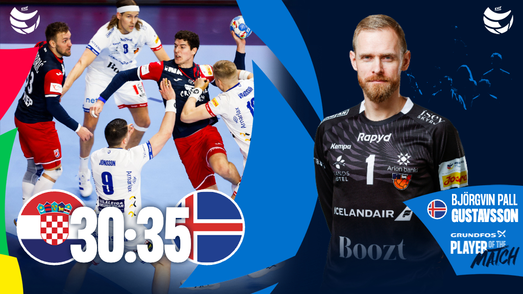 EHFEURO's tweet photo. Splendid demonstration from Iceland 👏👏

𝙂𝙧𝙪𝙣𝙙𝙛𝙤𝙨 𝙋𝙡𝙖𝙮𝙚𝙧 𝙤𝙛 𝙩𝙝𝙚 𝙈𝙖𝙩𝙘𝙝 ⭐️ Björgvin Pall Gustavsson ⭐️

#ehfeuro2024 #heretoplay #CROISL @HSI_Iceland https://t.co/yhg7tA4qOz