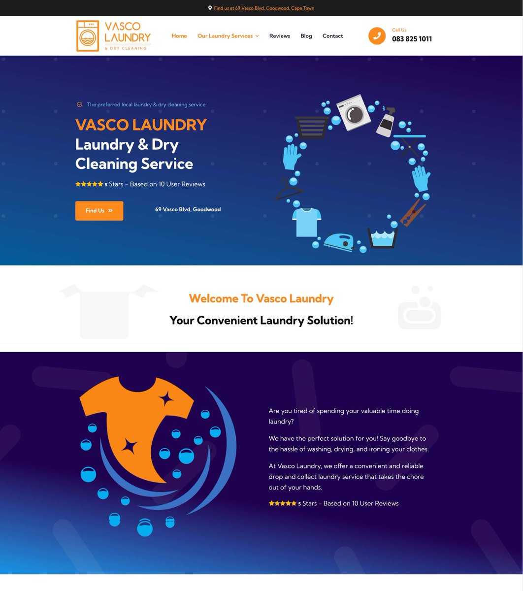 conversionguruz's tweet photo. Another WordPress website recently completed for one of our Cape Town based clients - Vasco Laundy.

Visit their new website 👉 https://t.co/njrbUyIdNl 
#avada #wordpress #websitedesign #wordpress #marketing

Like what you see? Need a new website👇
https://t.co/C28aZB4q2o https://t.co/Hr9BxBbfux