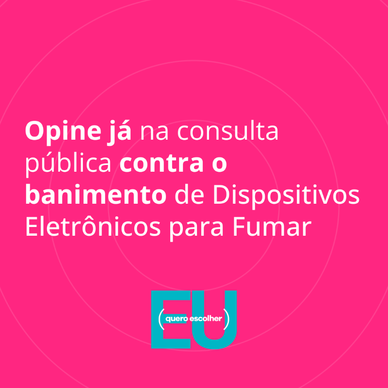 quero_escolher's tweet photo. O tempo está acabando! Opine já sobre o banimento dos cigarros eletrônicos no Brasil   ​

Saiba mais em 👉 https://t.co/6dLYpdWzGR  💬