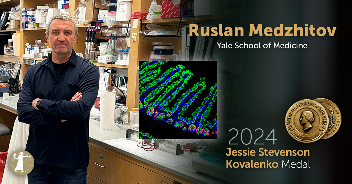 Congratulations to HHMI Investigator Ruslan Medzhitov, who has been awarded the 2024 @theNASciences Jessie Stevenson Kovalenko Medal for foundational contributions to the understanding of innate immunity!

Learn more: hhmi.news/3S8dGJl
#NASaward