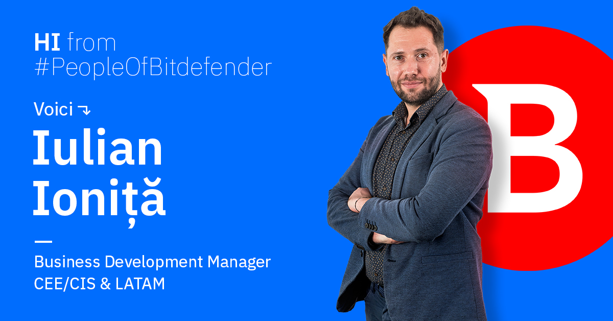 BitdefenderFR's tweet photo. En direct de nos bureaux roumains : voici Iulian Ionita #PeopleOfBitdefender
Iulian travaille chez Bitdefender depuis 2 ans et gère le développement commercial pour les régions Europe de l'Est et Amérique du Sud. 📷 https://t.co/svUxWRW684