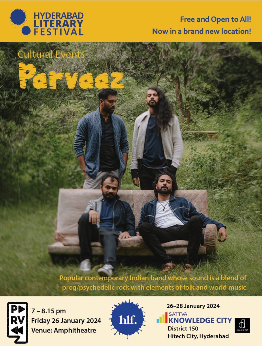 Hyderabad! We're coming to your city on the 26th of January to play at the @hydlitfest . See you there with some old songs and some new ones.
.
It's a free show, open to all! Register soon and be seated early.