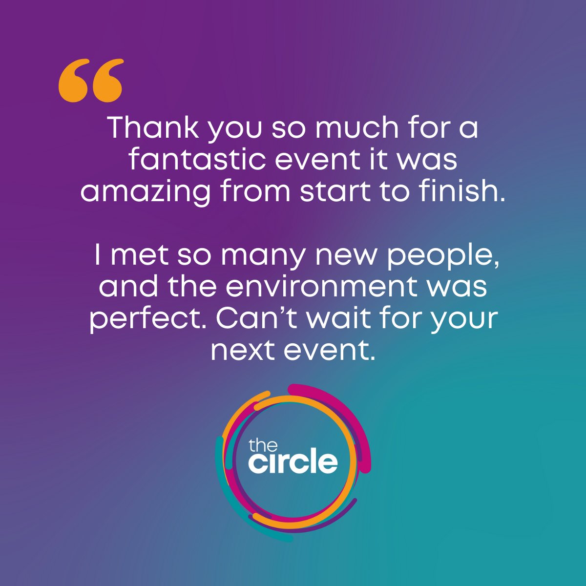 TheCircle_Event's tweet photo. Our events aim to provide the perfect environment for you to build relationships and grow both personally and professionally.

Take a look what some of our members have said ⬇️

#Testimonial #Feedback #JoinTheCircle https://t.co/w8rEgOxZ27