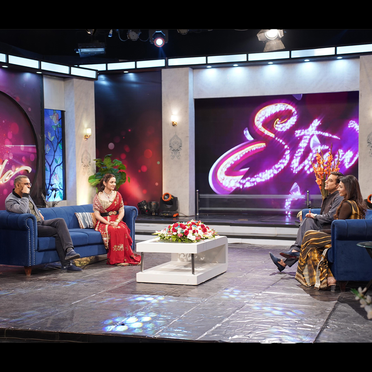 Nayab_thefilm's tweet image. Yumna Zaidi and M. Fawad Khan on the sets of Star &amp;amp; Style with Asim Yar on @PTVHome.Official for the promotions of their upcoming film ‘Nayab’! ✨

PRE-BOOKINGS NOW OPEN NATIONWIDE! 🎟️

MOVIE RELEASING ON 26TH JANUARY 2024 IN CINEMAS ALL OVER PAKISTAN 🎥
#NayabTheFilm #PTVHome