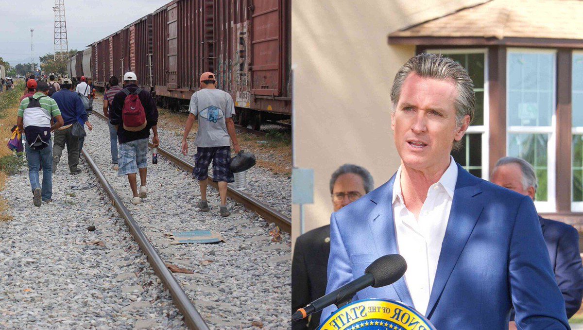 TheBabylonBee's tweet photo. Migrants Decline Newsom’s Offer Of Asylum In CA Since They Just Came From A Collapsing Communist Hellhole With No Electricity https://t.co/V3YuAmfTFX https://t.co/di6gll40lb