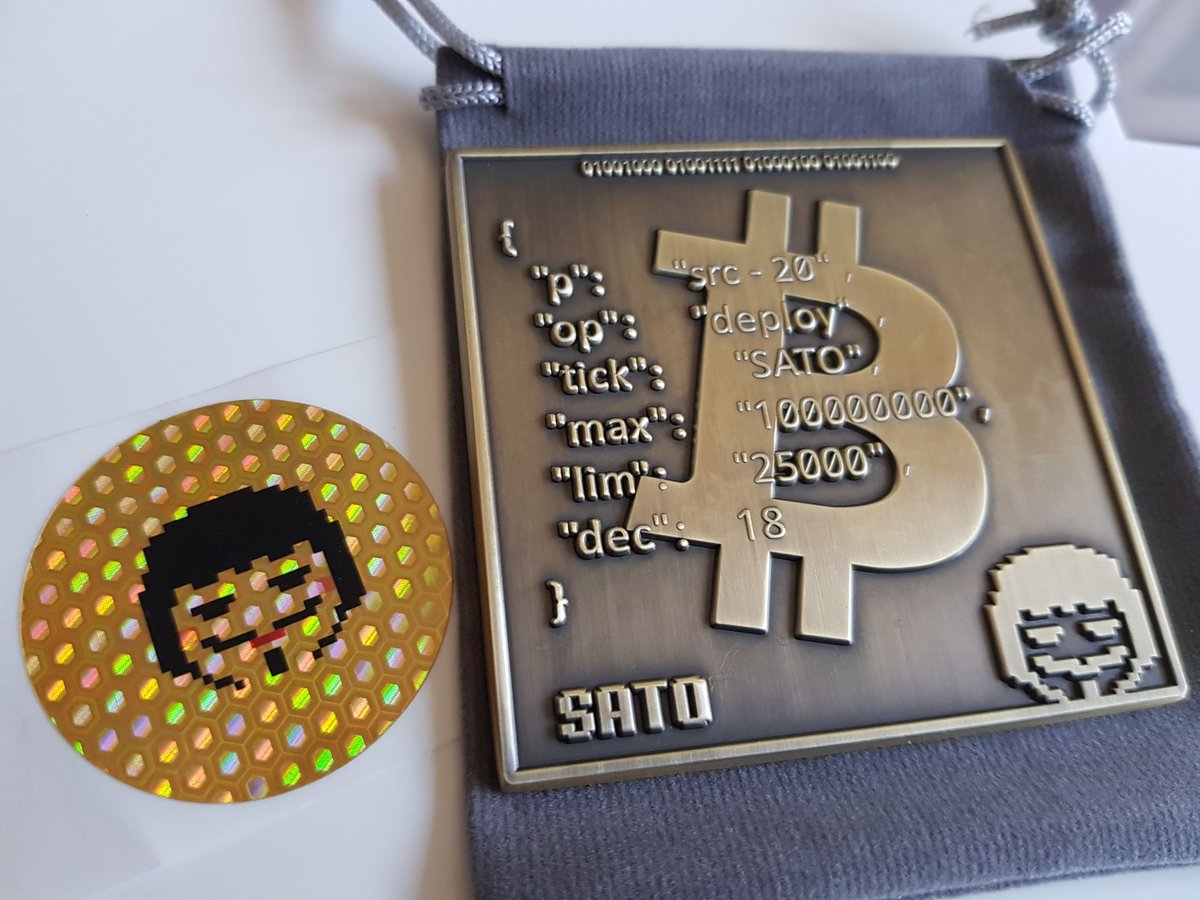 satosrc20's tweet photo. 🚀 Exciting news from SATO! 🌟 We proudly present ourselves as the first physical collectible in SRC20, following in the footsteps of Bitcoin pioneers like #BitBills and the famous #Casascius by Mike Caldwell. 🌐 At SATO, we always go beyond the ordinary, and this time, we've created something truly historic: a limited edition of 25 blocks from SATO's original deployment! 🎉 These blocks are loaded with 1000 $SATO sent from the genesis wallet where SATO was initially launched, signifying that they bear the signature of SATO . Each block will feature, on the back, the private key of the Bitcoin wallet, beneath a tamper-proof customized hologram. Each block comes with a certificate of authenticity. Stay tuned as we reveal more details about these future museum pieces. 🏛️💎 
#FirstPhysicalSRC20Collectible #SRC20PhysicalArt #SATO #SRC20 #SRC20ART #SATOCollectible #BitcoinCollectibles #weareallsato @mikeinspace @Universelle_io @Stampchain @btcstampnews @CryptoPrestito @btcopenstamp @coinranking @SRC20_KINGDOM @reinamora_137 @okx @star_okx @gate_io @gateweb3 @gateio_web3 @stampscan_xyz @LeatherBTC  @unisat_wallet @tsirubtc @STAMPS_SRC20 @Stampdirectory @big_rango @drgn_src @viva_la_vandal  @BlockJack8  @StampedNinja @src20kevin @StampMap_STMAP @Jim_Rohn_  @alth0tas @100trillionUSD @thescalpingpro @ordinalswallet @Stampdirectory @star_okx @jcervill42