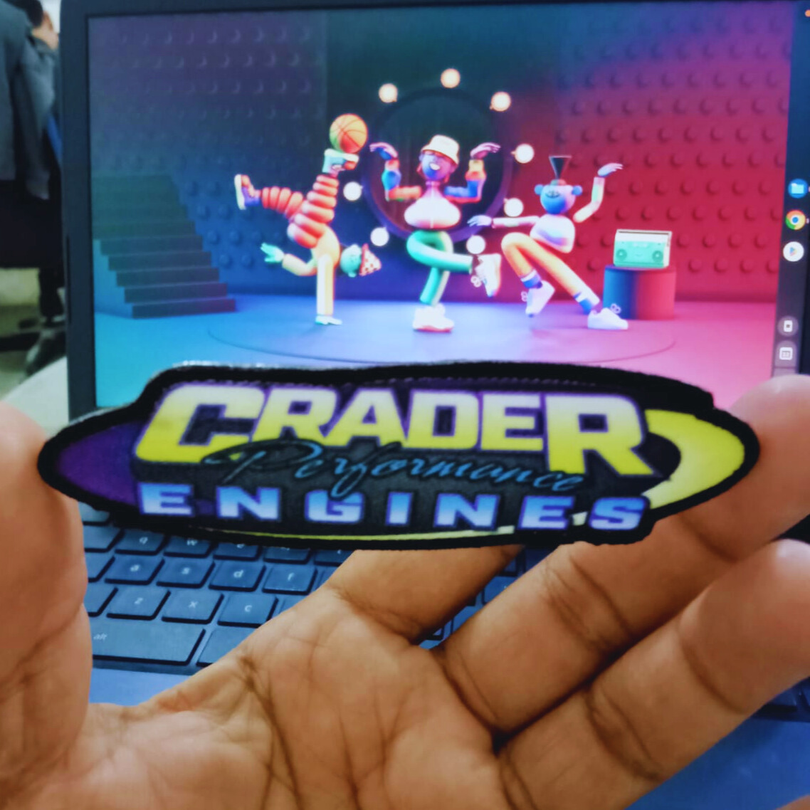 Custom Sublimation patch CRADER PERFORMANCE ENGINES. Give us a call for all your apparel needs ☎️ +1 323 902 5939 📧 email us at info@popularpunch.com #popularpunch #customsublimation #sublimation #patch #crader #engines #print #printing #screenprinting