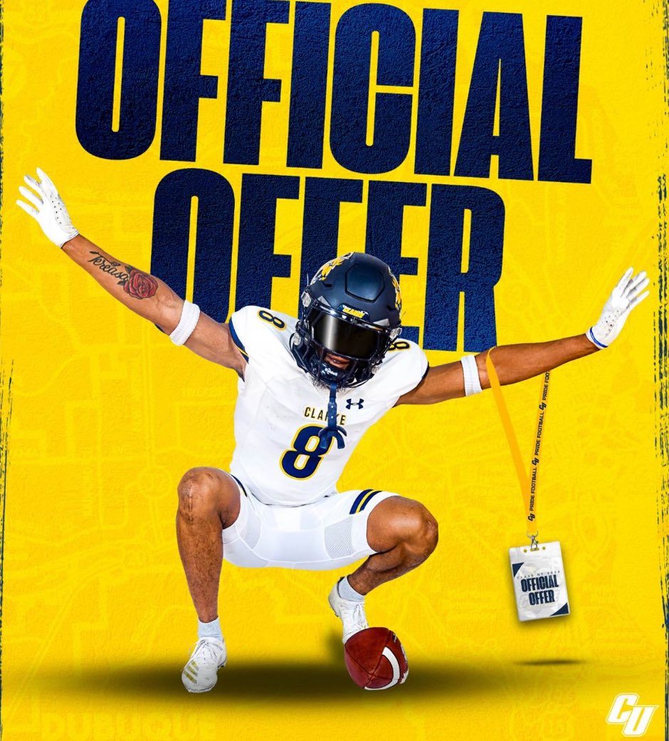 Blessed to Receive an Offer To Clarke University ‼️ 
<a href="/Walnut_Football/">Walnut Football</a> <a href="/CoachBillLang/">Bill Lang</a>