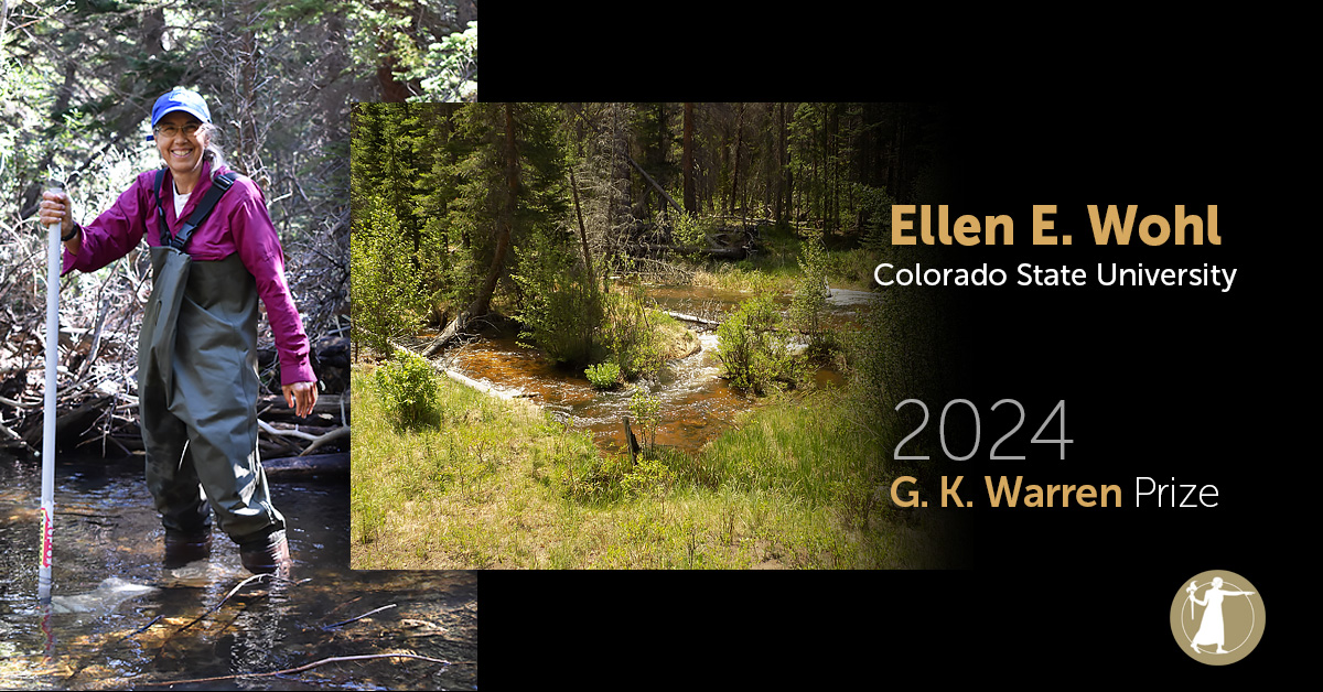 Congratulations to Ellen E. Wohl of @ColoradoStateU, winner of the 2024 G. K. Warren Prize for her extensive and insightful contributions to rivers’ geomorphology. Learn more about her research: bit.ly/gk-warren-priz… #NASaward #geology