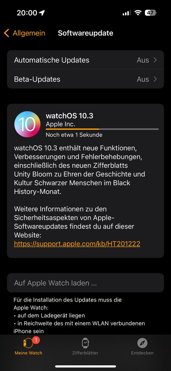 Tomtom217B's tweet photo. Auch kein Problem #watchos103 https://t.co/jK6l9wvDug