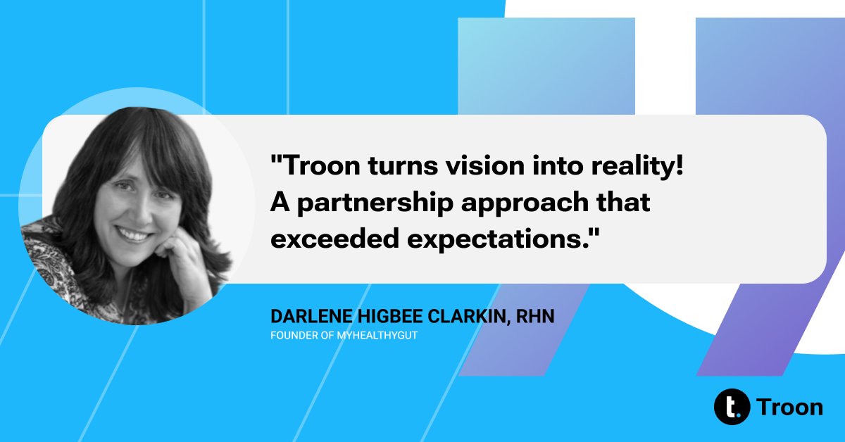 TroonTechnology's tweet image. We’re grateful for partners like Darlene Higbee Clarkin and love being a part of bringing their vision to life!

To find out more about @myhealthygut and their #digitalsolution check out troontechnologies.com/work/myhealthy…