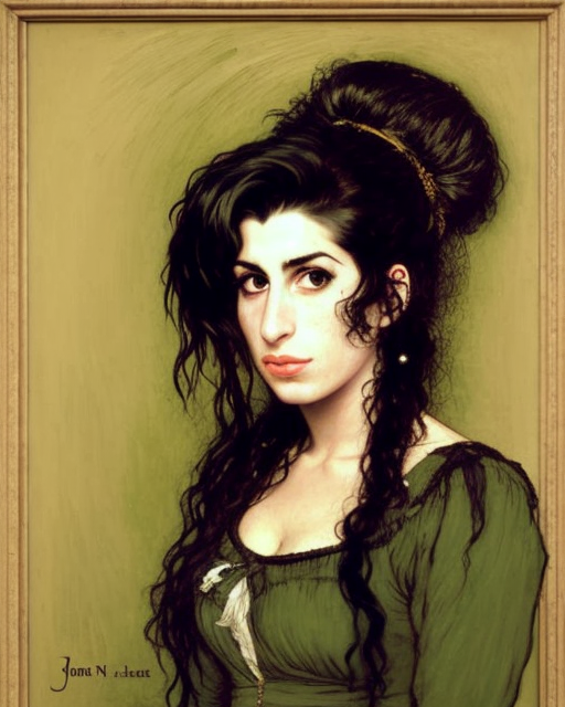 A painting of Amy Winehouse, painted by John Everette Millais @get_starryai #AIart #starryai #getfeatured