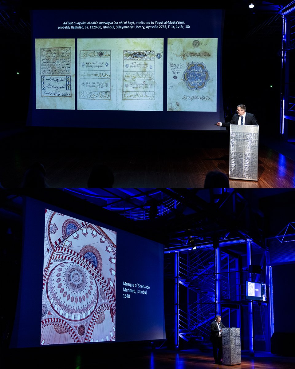 DAI_Kuwait's tweet photo. Flashes from the lecture: “Turning Prayers into Books: Compilations of Suras and Du‘as in the Central Islamic Lands between 1300 and 1550” presented by Dr.Simon Rettig.
Moderated by: Aljazi al-Senafi #daralathar #cs28 #kuwait #manuscript #museum #instagram https://t.co/c7GRA1H78R
