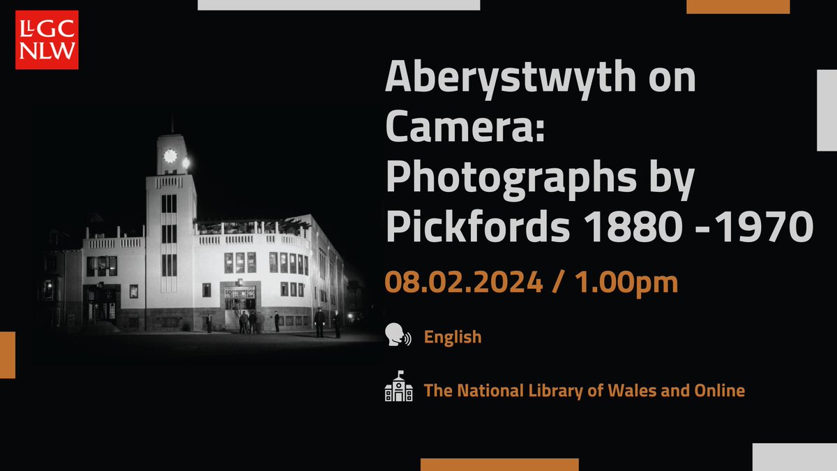 Aberystwyth on Camera: Photographs by Pickfords 1880 – 1970

Like old photos ✔
Like local history ✔
So, join Wil Troughton (Photographic Collection Curator) for a special presentation on our ‘Aberystwyth on Camera’ exhibition.
Tickets: library.wales/events