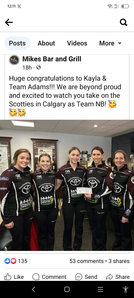 Congratulations to Team Adams on your Championship win at the NB SCOTTIES at Gage Curling on Sun 21 Jan