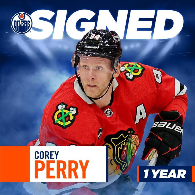 Signed Corey Perry graphic.