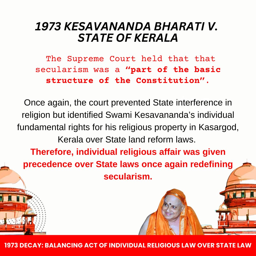 bmm_tweets's tweet photo. A timeline of events of the slow decay of the meaning of secularism in this country. Constantly redefining, trying the balancing act and decaying. In 1960s and 70s it had become clear that religious laws are taking precedence over state laws https://t.co/urpjeTSrUZ
