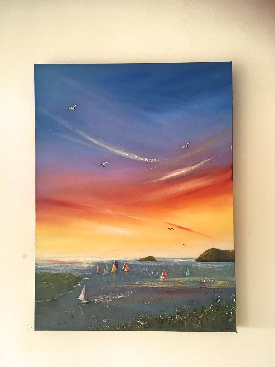 Large oil painting. #sunset #yachts #plymouth #devoncoast
robertablacklerart.etsy.com/uk/listing/164…