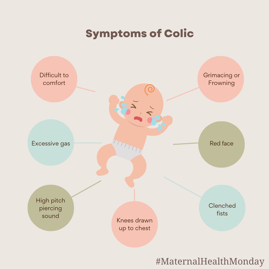 #MaternalHealthMonday! Do you know what colic is? Here are some of the symptoms of colic that you may notice for some babies.