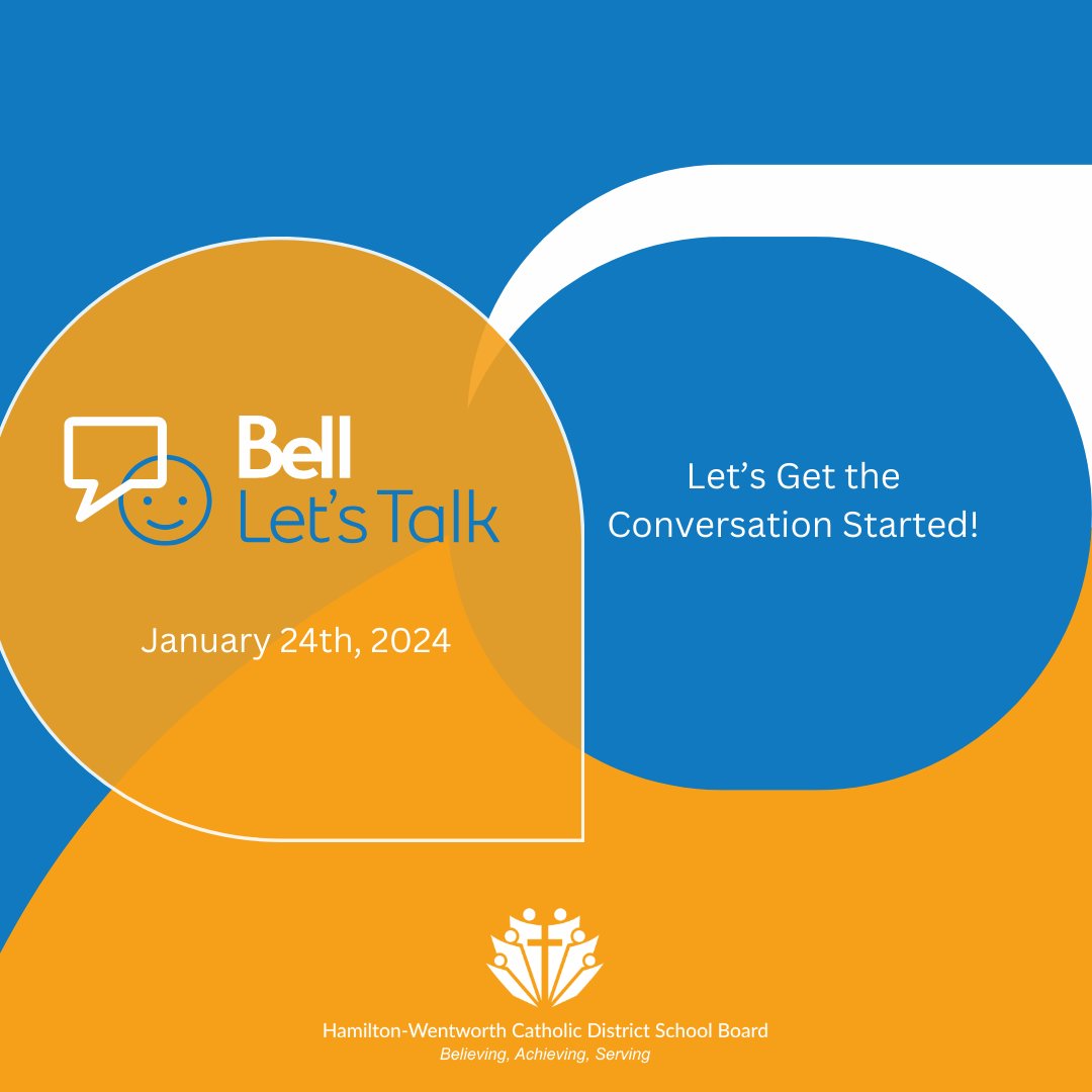🔔Bell Let's Talk Day🔔
🗓️Save the date: January, 24, 2024
As part of our commitment to mental health, we strive to create safe &amp; inclusive learning spaces for our #HWCDSB community. 
Check out the link below for more information: 
hwcdsb.ca/news/what_s_ne…