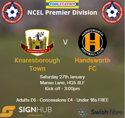 Match Day! This afternoon we are in @NCEL action when @Handsworth_FC are the visitors to Manse Lane. Tough fixture in store but the lads will be looking to continue their good form. Would be great to see plenty of supporters at the game 🔴⚫️ 📍Manse Lane, HG5 8LF 🕒3:00PM