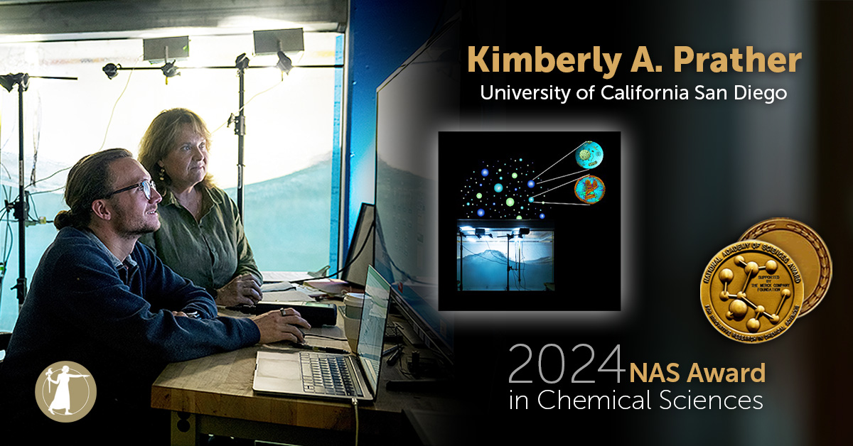 Congratulations to NAE and #NASmember Kimberly A. Prather of @UCSD, winner of the 2024 NAS Award in Chemical Sciences for her pioneering research on aerosols! Learn more about her discoveries: bit.ly/chemical-scien… #NASaward #chemistry