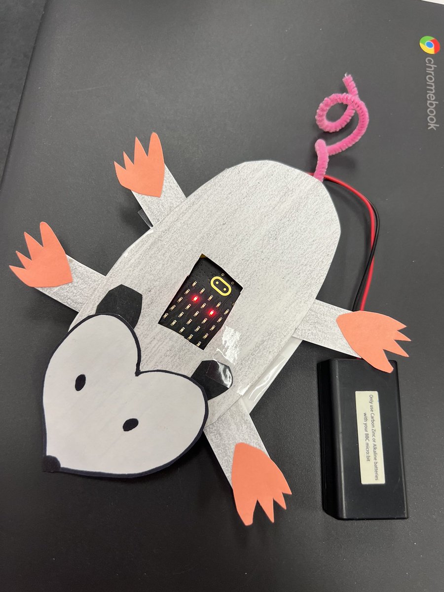 My 2nd and 3rd graders will be making virtual pets today. What do you think of Otis the Opossum? <a href="/MSMakeCode/">Microsoft MakeCode</a> <a href="/microbit_edu/">Micro:bit Educational Foundation</a> <a href="/CodeJoyEdu/">CodeJoy</a> <a href="/InfyFoundation/">Infosys Foundation USA</a>