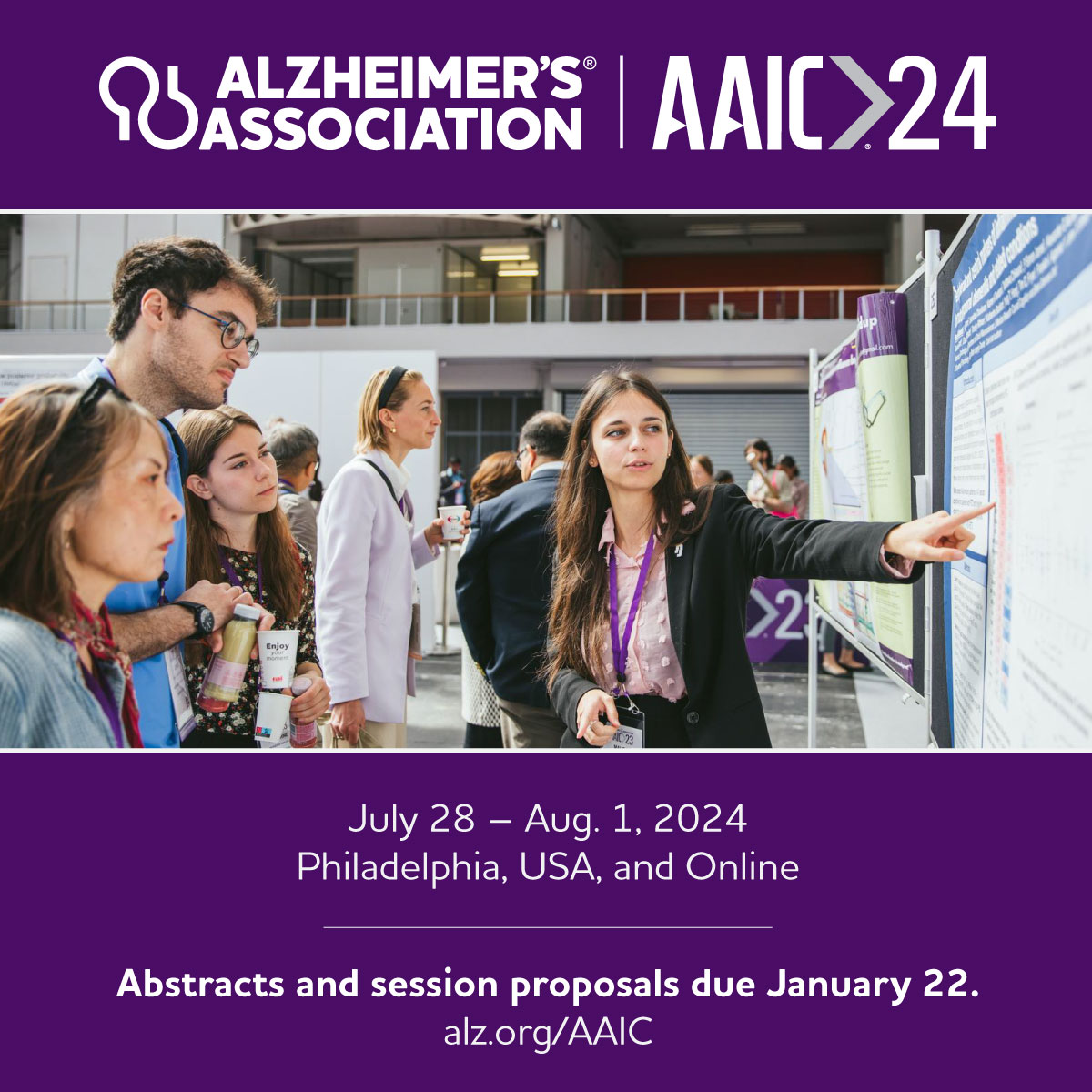 It's not too late to submit to #AAIC24 - join ISTAART for an extended abstract deadline of Friday, Jan 26! Don't miss your chance to share your work with researchers, clinicians &amp; dementia professionals from around the world! 

Learn more &amp; submit via alz.org/AAIC