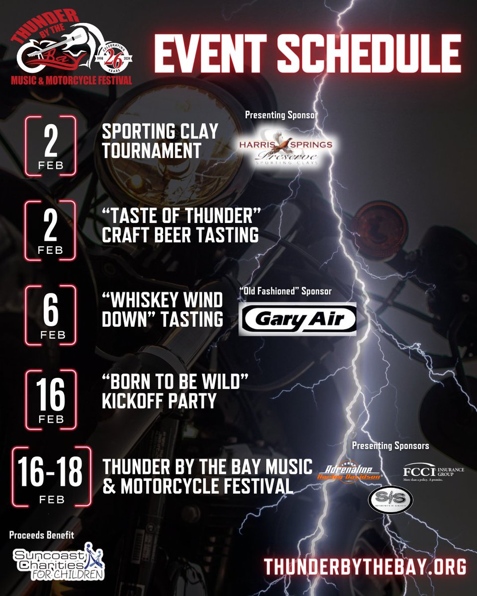 thunderbythebay's tweet photo. The roar has BEGUN! We are less than 1 month away from the kickoff of our lineup of Thunder By The Bay events! Get your tickets now: https://t.co/GpuRQPIB2e. 🏍️🎸 #TBTB2024 https://t.co/sv0VOsAIqB