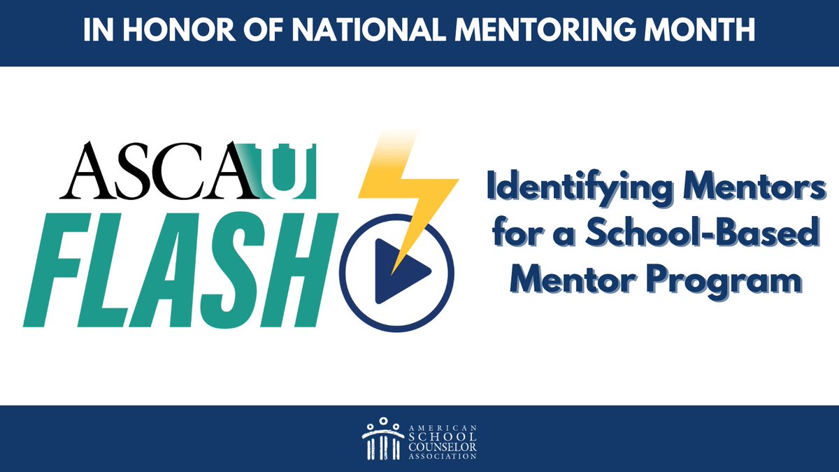 Today's #ASCAUflash: Identifying Mentors for a School-Based Mentor Program Watch here: bit.ly/47Nicme