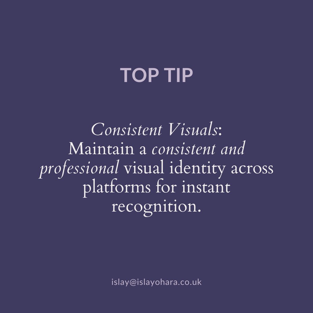 Top tip: Unlock the power of instant recognition!  Invest in Consistent Visuals. Consistent Visuals are the secret sauce to a strong brand identity.
Stand out effortlessly and make your mark in the hearts of your audience.

#BrandConsistency #VisualIdentity