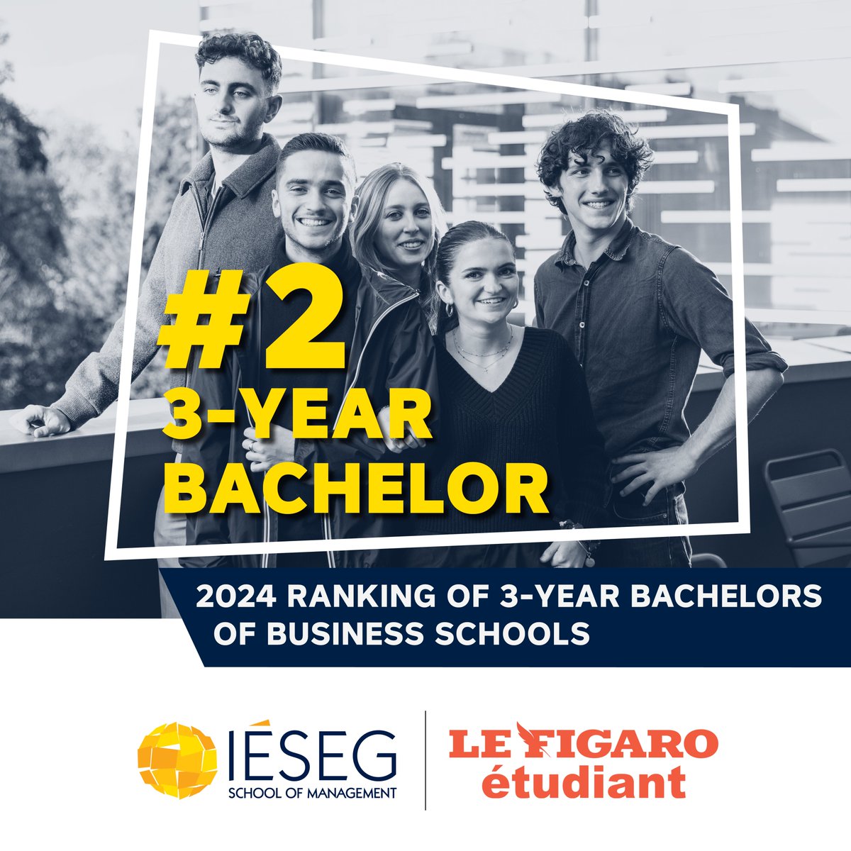 IESEG's tweet photo. The #Bachelor in #International #Business, 2nd best 3-year Bachelor in the latest @Figaro_Etudiant #ranking ▸ https://t.co/poBoLpj33P

#IESEGExperience https://t.co/UPimkJVpSF