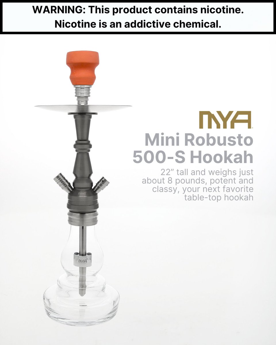 myahookah's tweet photo. A vision in grey. The Mini Robusto 500-S Hookah features the MX Function Technology in a casted stainless steel stem, showcasing beautifully hand-made curves for a classy modern look.
#hookah #MYAHookah #MXFunction #hookahtime #hookahlife #shisha https://t.co/Z8ElGcNxDl