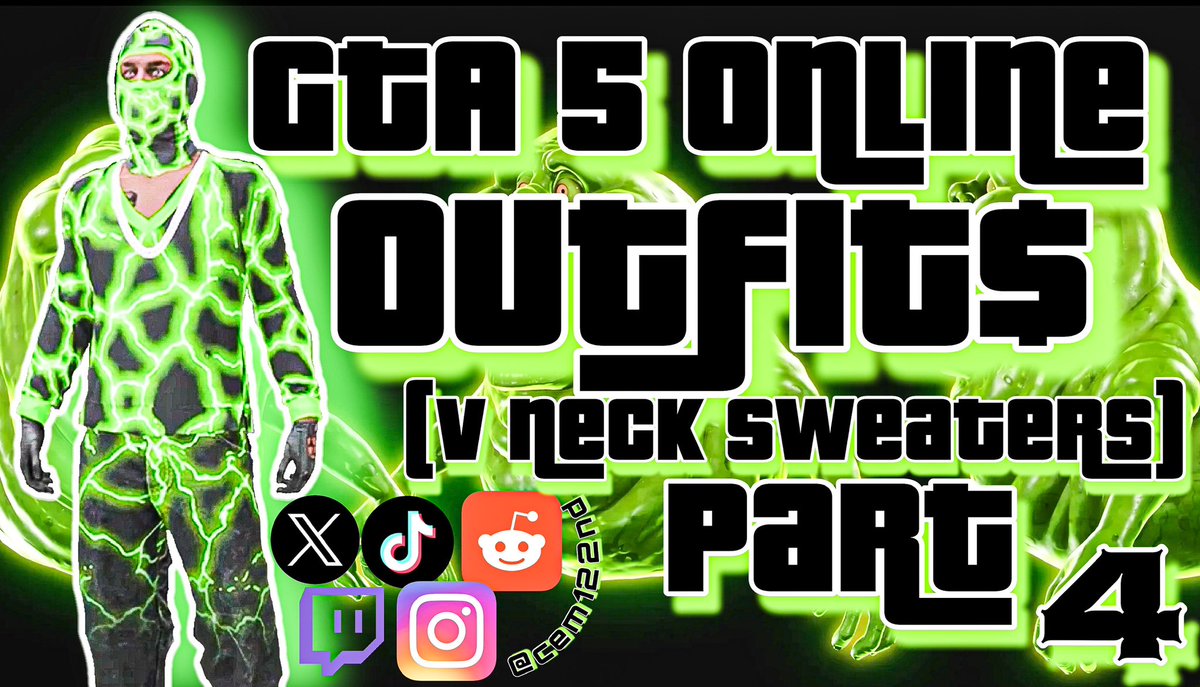 C122nd's tweet photo. NEW VIDEO OUT‼️

The
“V Neck Sweaters”
outfit collection‼️
Part 4

Click the Link Below
To See Full Video:
https://t.co/AzkqGQJV9B

#GTA5OnlineOutfits
#GTA5Online
#GTAOnline
#GTA5
#GrandTheftAuto5
#GrandTheftAuto5Online
#LosSantosDrugWarsGTA5
#GTAV
#GTAFive
#GTAVOnline https://t.co/I0Xq7i3sFY