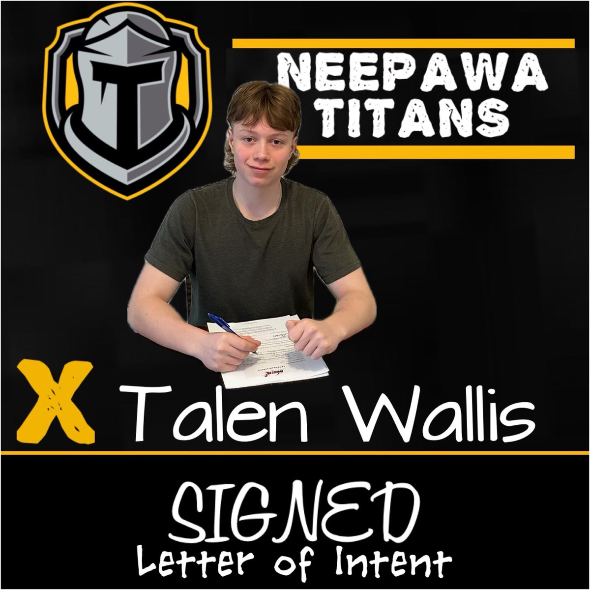 🚨LOI Signing🚨

The Neepawa Titans are excited to announce that we have signed forward Talen Wallis to a Letter of Intent for the 2024-25 MJHL season.

Please visit our website, facebook or instagram for more information. 

#WeAreTitans⚔️ <a href="/mjhlhockey/">MJHL</a> <a href="/EstevanBears/">Estevan Bears</a>