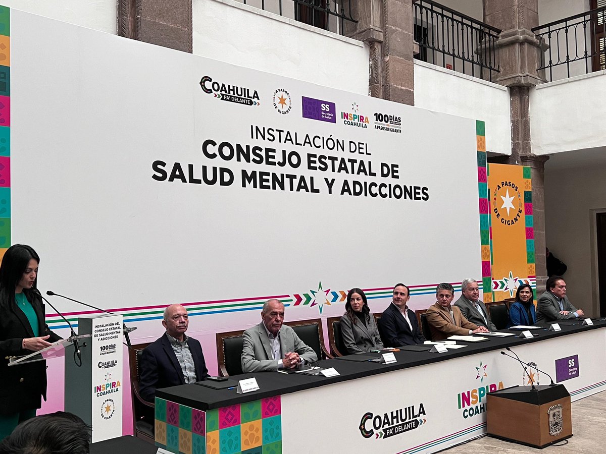 En #Saltillo en la Instalación del Consejo Estatal de Salud Mental y Adicciones. #CoahuilaPaDelante #APasosDeGigante #InspiraCoahuila