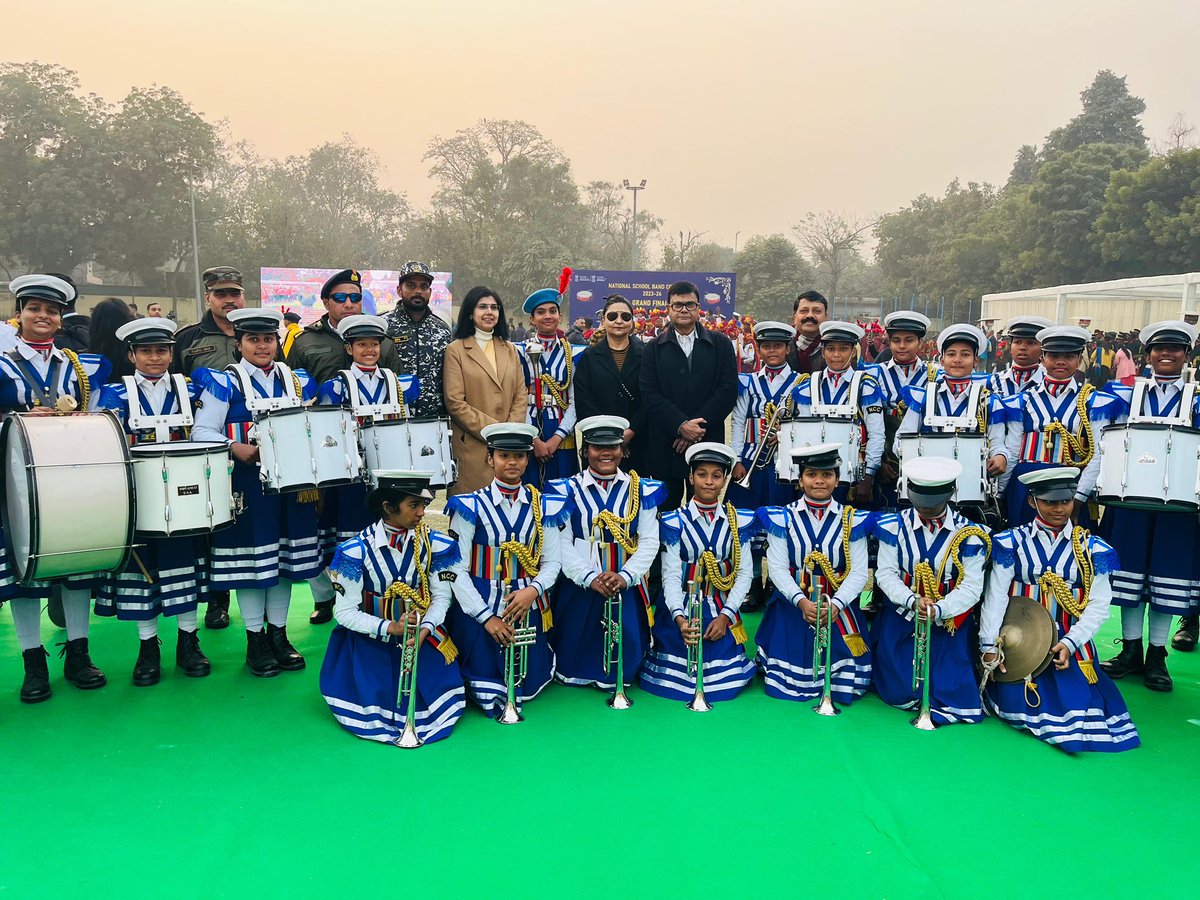 NCC_KER_LAK_DTE's tweet photo. Lakshadweep Band team was invited for the Grand finale of the National School Band Competition for a special performance at Major Dhyanchand National Stadium organised by Ministry of Education. https://t.co/rFYrfIFkDa