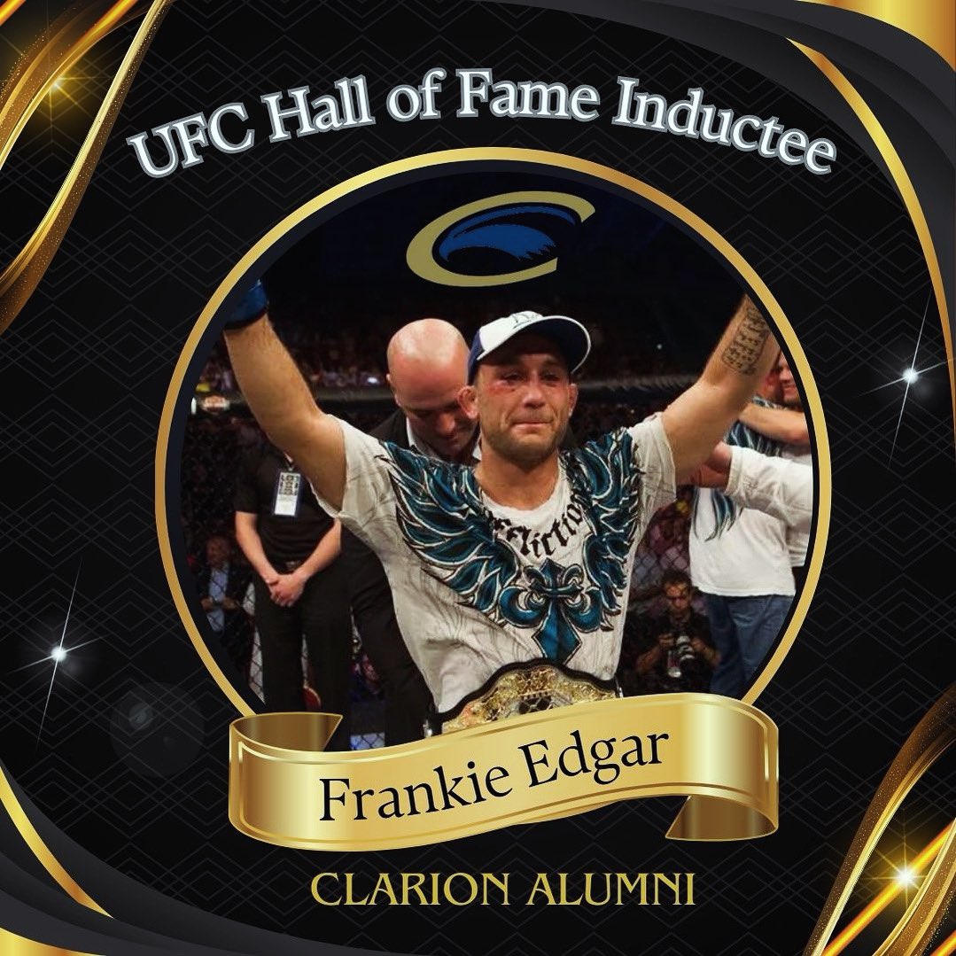 WrestlingCUP's tweet photo. Congratulations to Clarion Alumni Frankie Edgar on being inducted to the UFC Hall of Fame! https://t.co/kv6hGjW4Cj