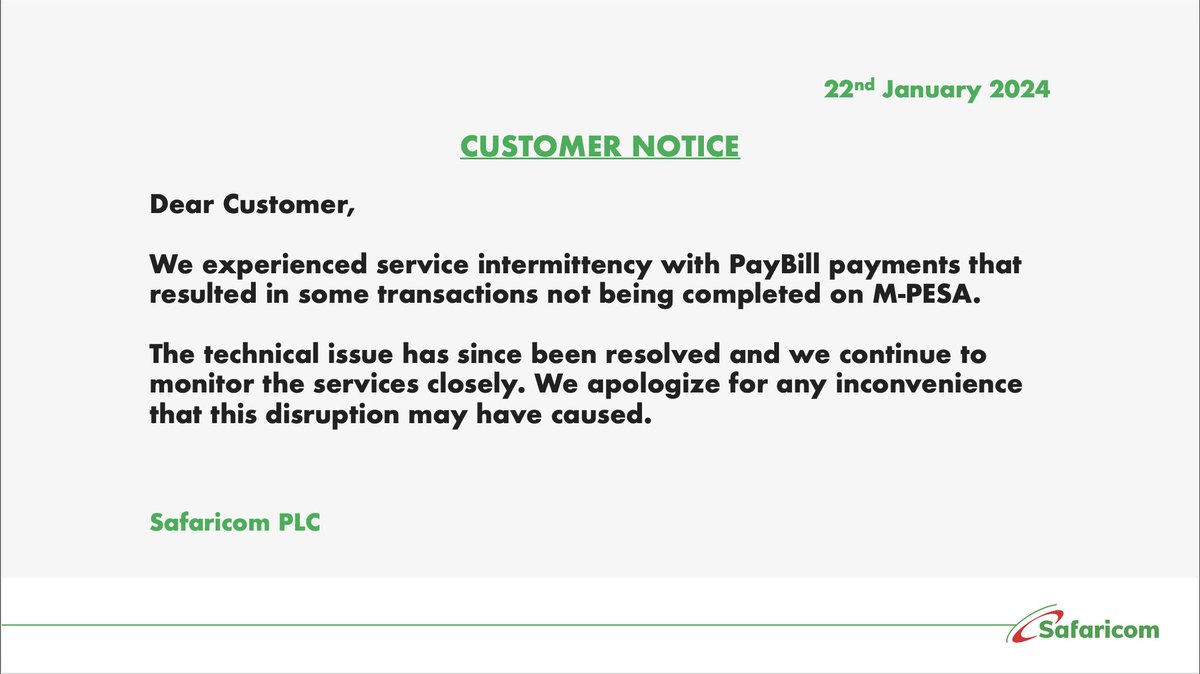 Customer Notice