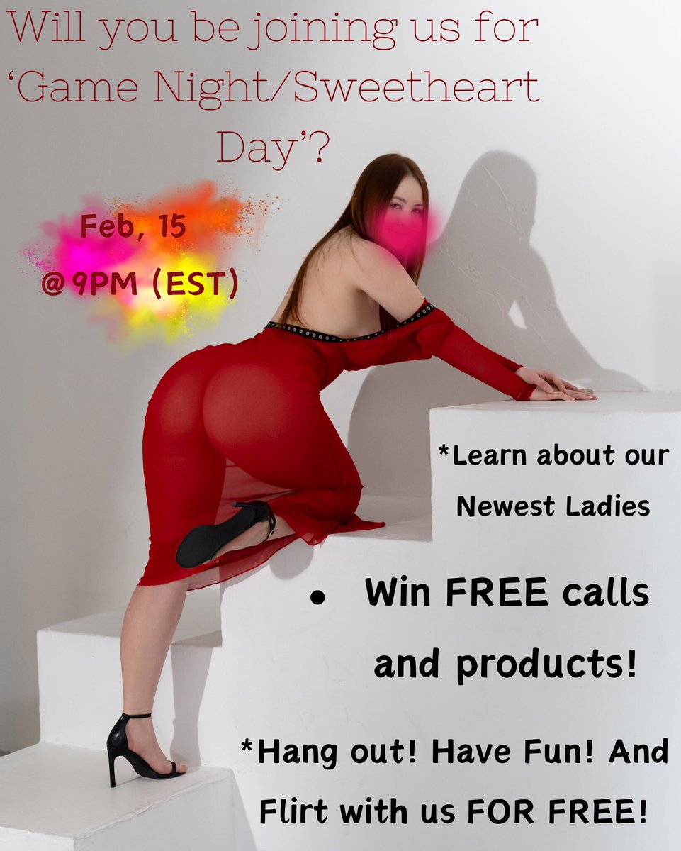 I'll be hosting a special Game Night on Thursday, Feb 15! Learn all about our NEWEST LADIES✨

#cum and hang out with us FOR FREE!
You can #win free calls and products! Nothing to lose but full balls!

#xxx #gamenight #freeentry #ageplay #breeding #sluts #nolimits